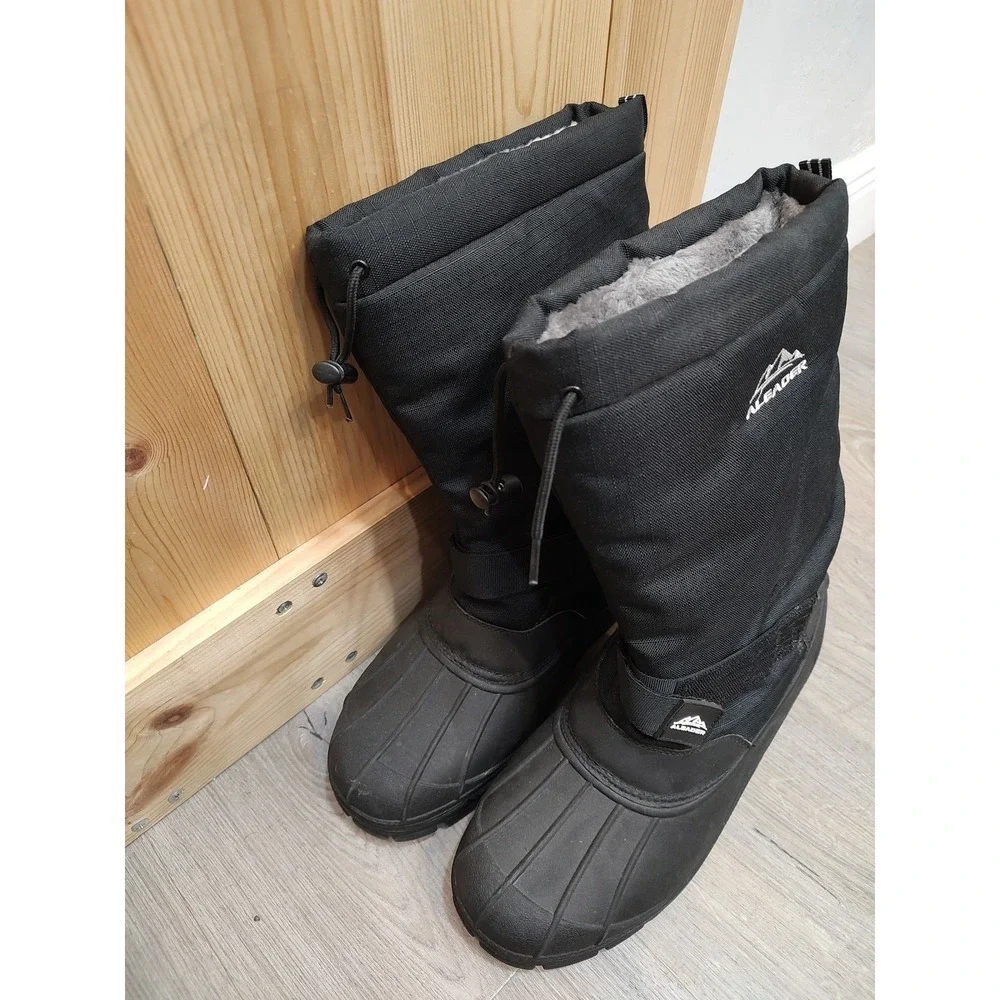 ALEADER Men 3M Insulated Waterproof Winter Snow‎ Boots Sz 12 Faux Lamb Wool